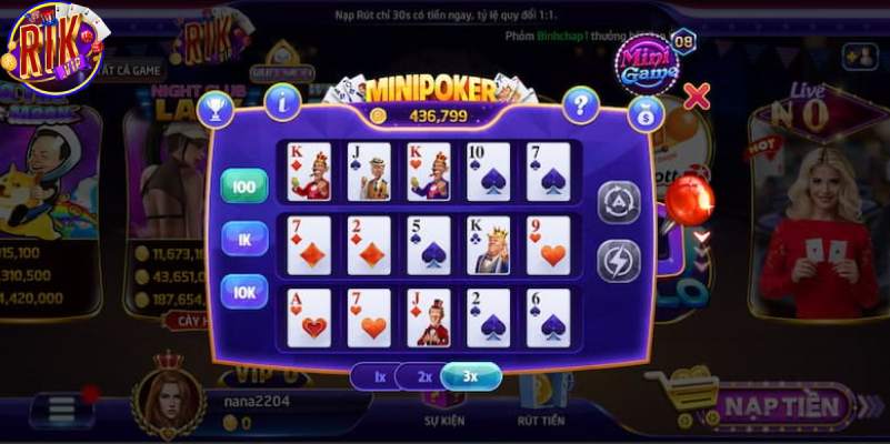 Đa dạng trò chơi mini game thú vị có ở RIKVIP
