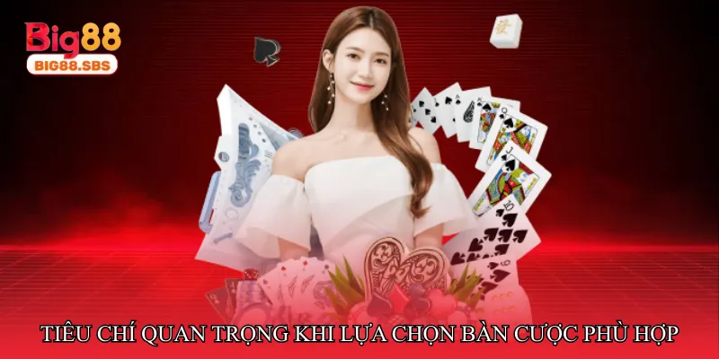 Tiêu chí quan trọng khi lựa chọn bàn cược phù hợp